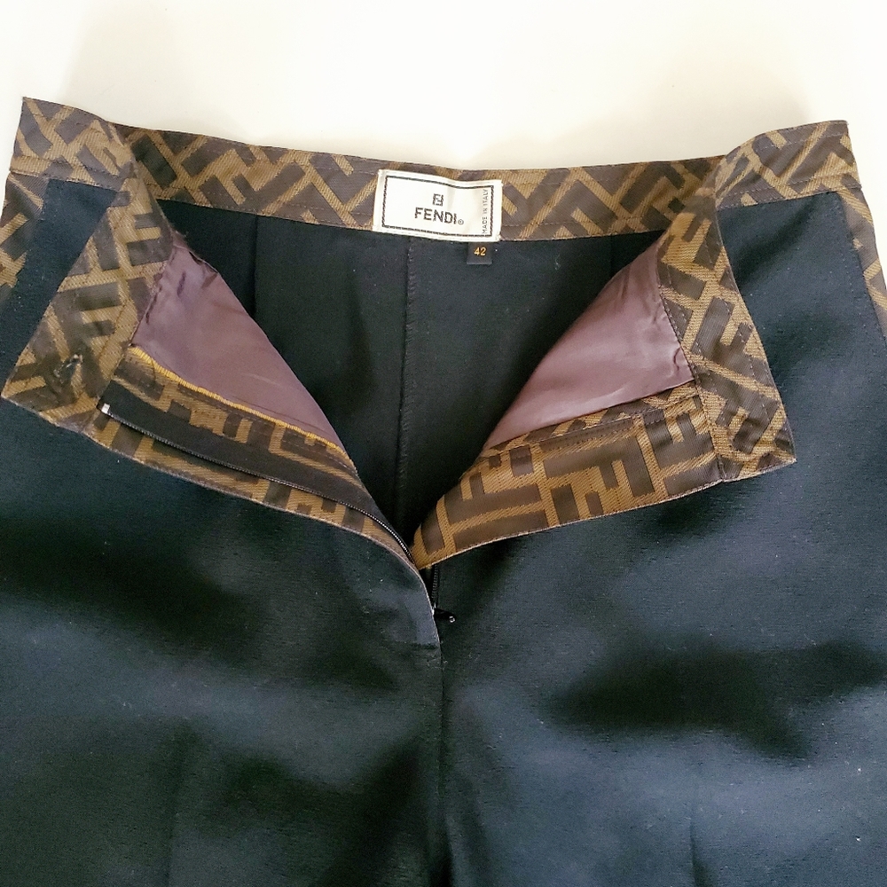 Fendi Zucca Monogram Trim Trousers - Picture 8 of 10